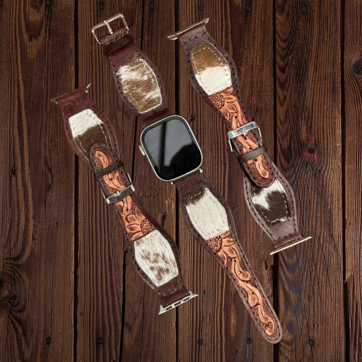BB Sunflower Ridge Cowhide Watch Band | Handcrafted Western Leather Strap