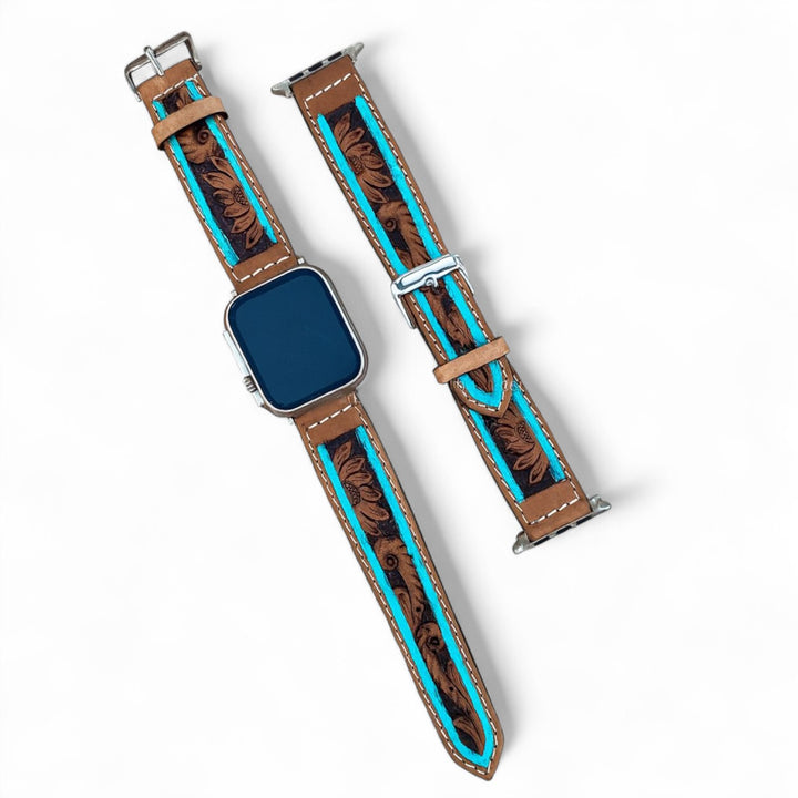 BB Nomad Luxe Tooled Watch Band | Handcrafted Western Leather Strap