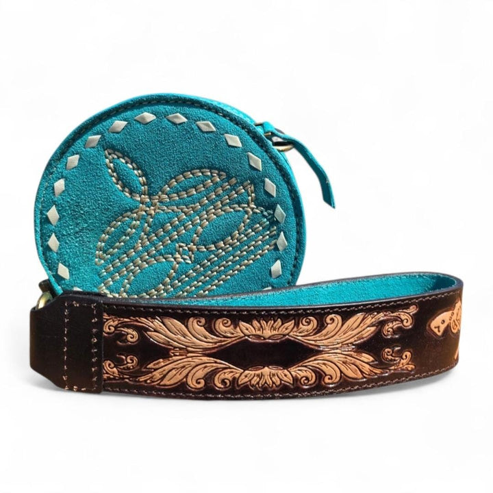 BB Mini Ranchlet™ | Hand-Tooled Suede Leather Wristlet & Crossbody