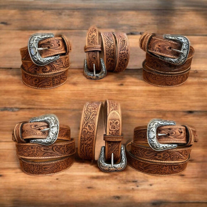 BB Heritage Trail Belt | Hand-Tooled Leather Western Belt
