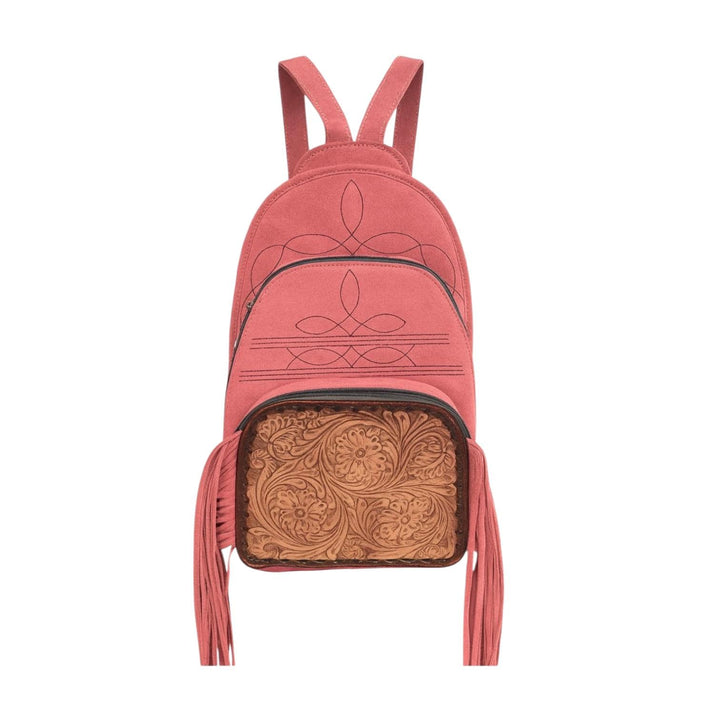 BB Boot Stitch Backpack | Tooled Suede Leather Fringe Bag