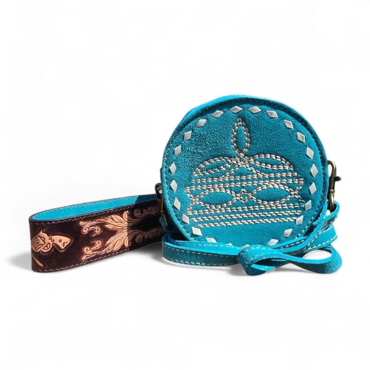 BB Mini Ranchlet™ | Hand-Tooled Suede Leather Wristlet & Crossbody