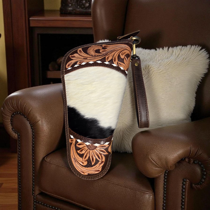 BB Wild Range Carry | Cowhide & Hand-Tooled Leather Travel Case
