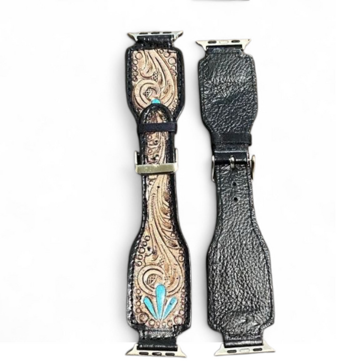 BB Painted Mesa Floral Watch Band | Handcrafted Western Leather Strap