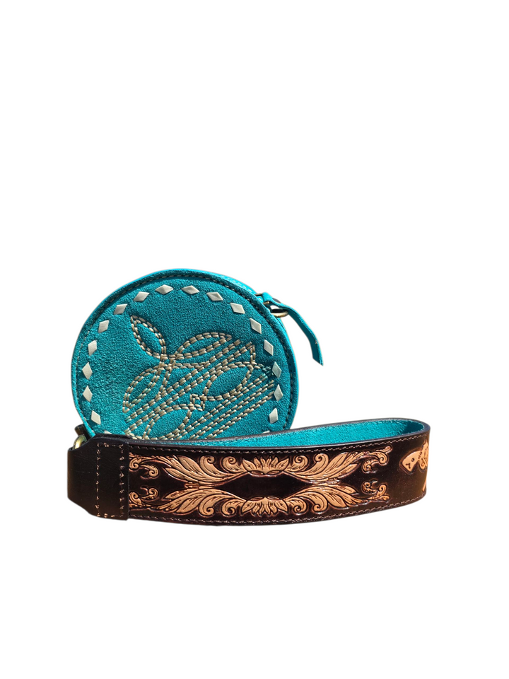 Mini Ranchlet™ - Sued and Tooled Leather Wristlet