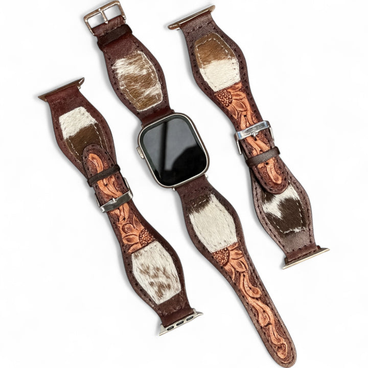 BB Sunflower Ridge Cowhide Watch Band | Handcrafted Western Leather Strap