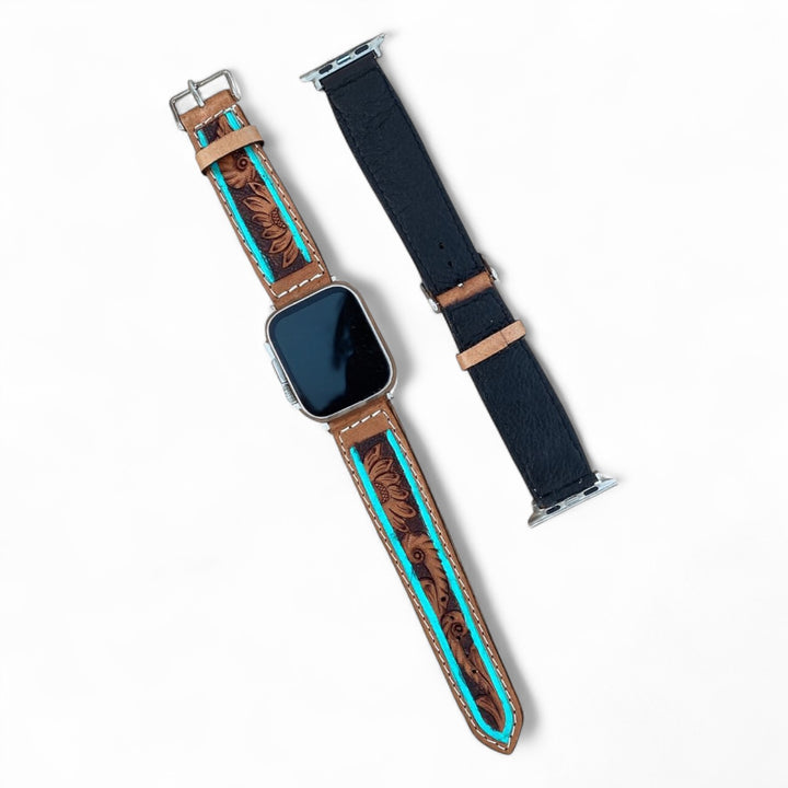 BB Nomad Luxe Tooled Watch Band | Handcrafted Western Leather Strap