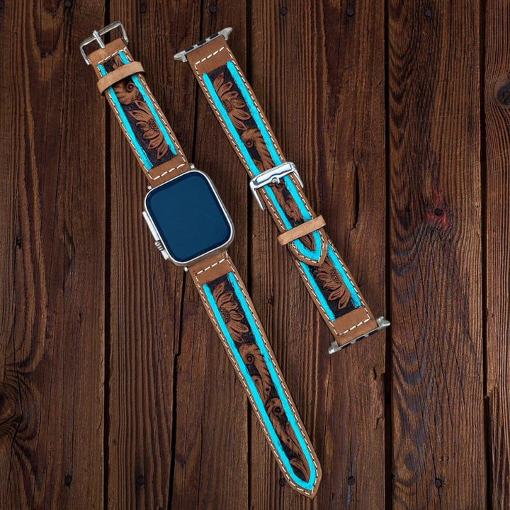 BB Nomad Luxe Tooled Watch Band | Handcrafted Western Leather Strap