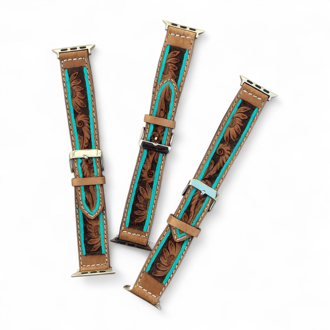 BB Nomad Luxe Tooled Watch Band | Handcrafted Western Leather Strap