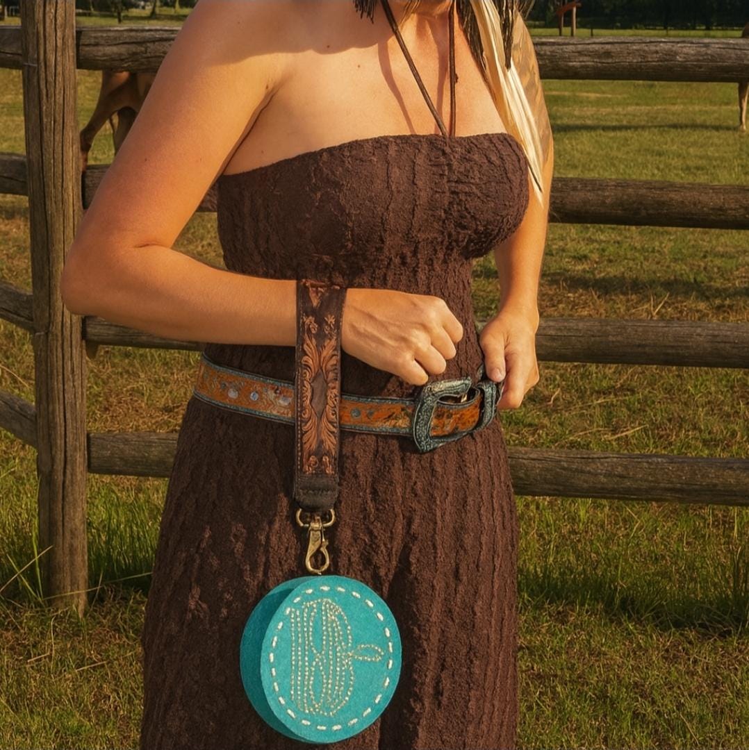 BB Mini Ranchlet™ | Hand-Tooled Suede Leather Wristlet & Crossbody