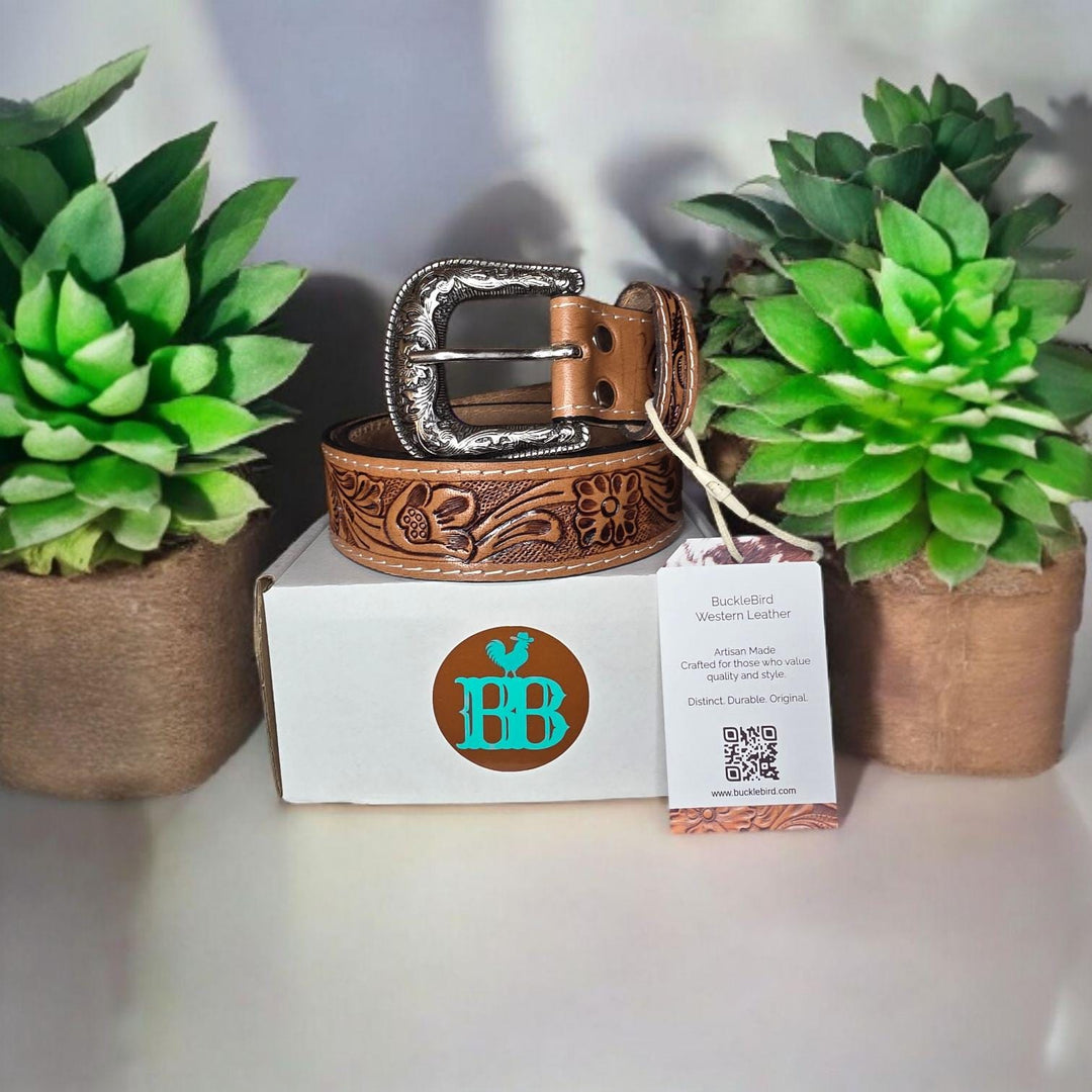 BB Heritage Trail Belt | Hand-Tooled Leather Western Belt