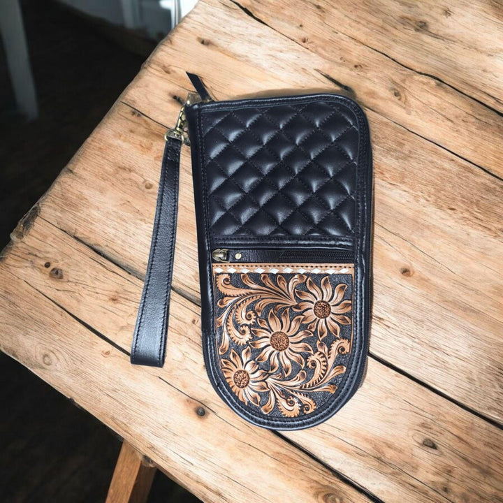 BB Outlaw Carry | Quilted & Hand-Tooled Leather Conceal Carry Wristle