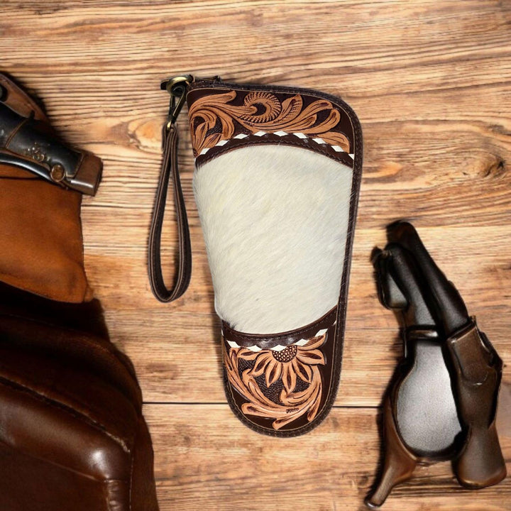 BB Wild Range Carry | Cowhide & Hand-Tooled Leather Travel Case