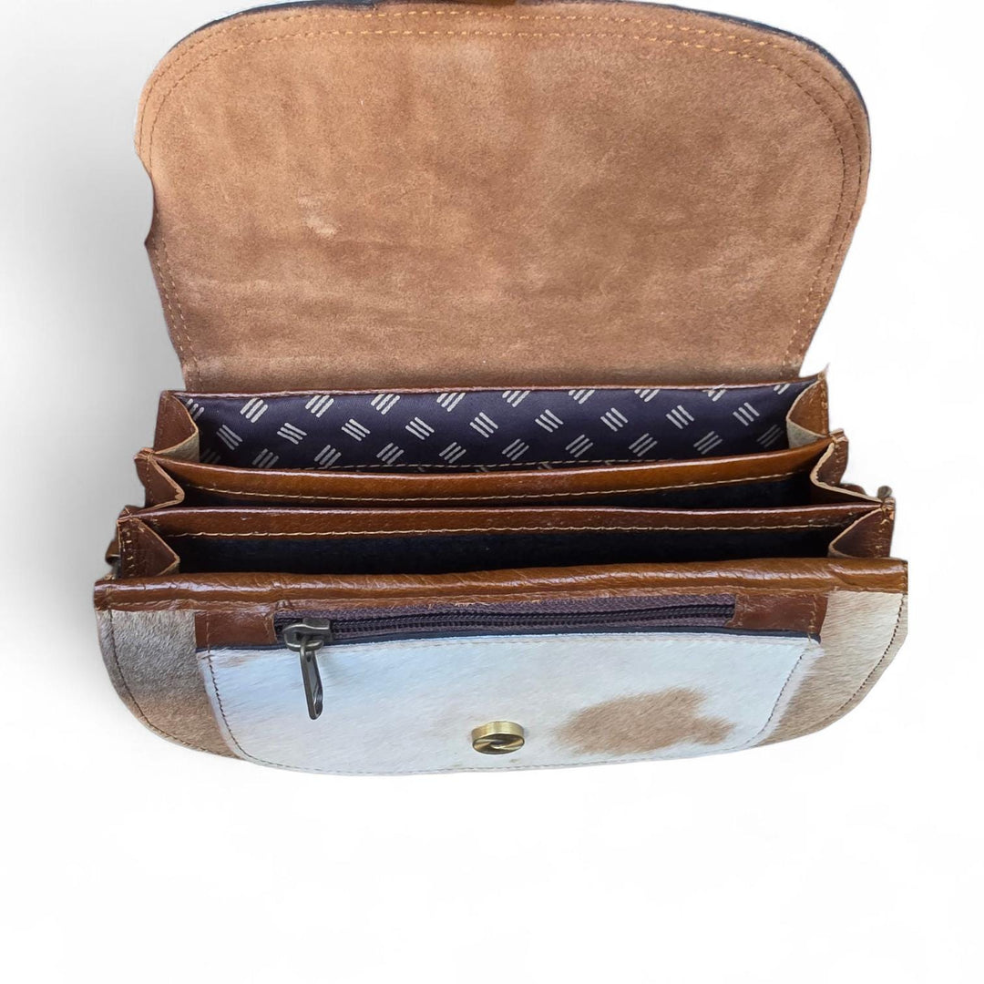 BB Saddle Run Crossbody | Hair-On Cowhide Leather Bag