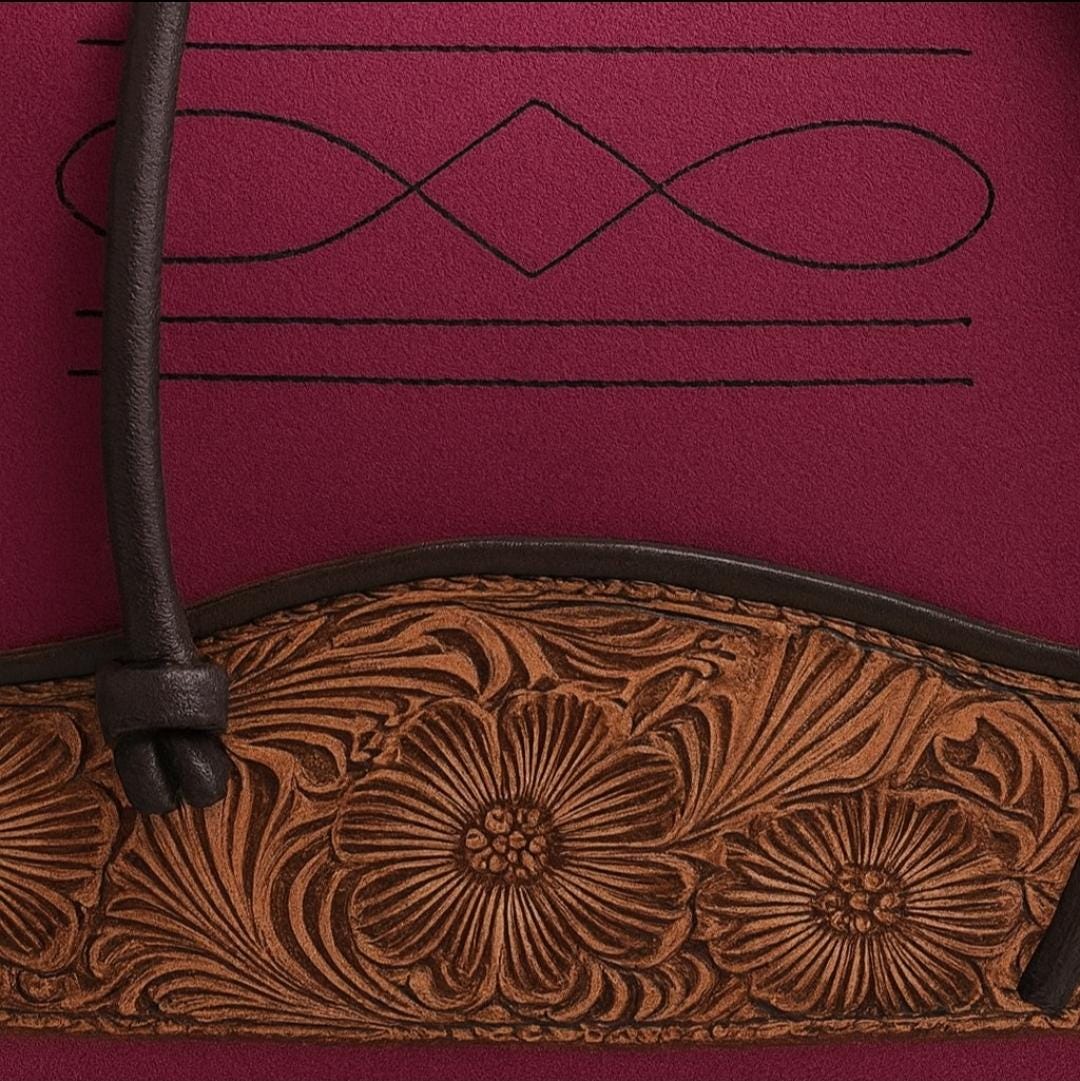 BB Desert Bloom Bucket Bag | Suede & Hand-Tooled Leather Bag