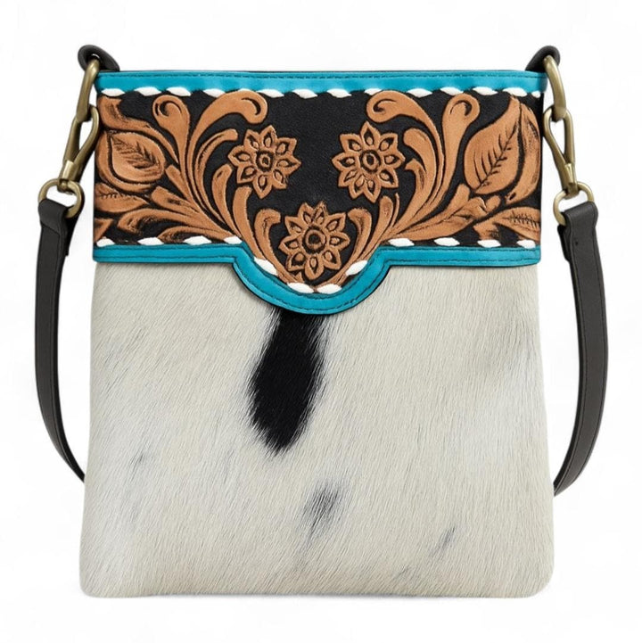 BB Bloomer Crossbody | Cowhide & Hand-Tooled Leather Bag