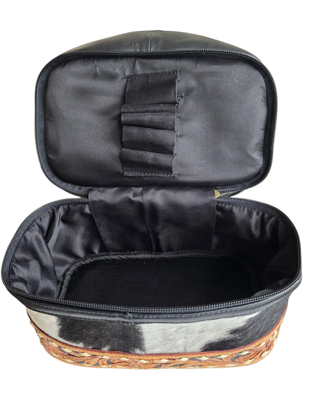 BB Frontier Bloom Case | Hand-Tooled Cowhide Leather Makeup & Travel Bag