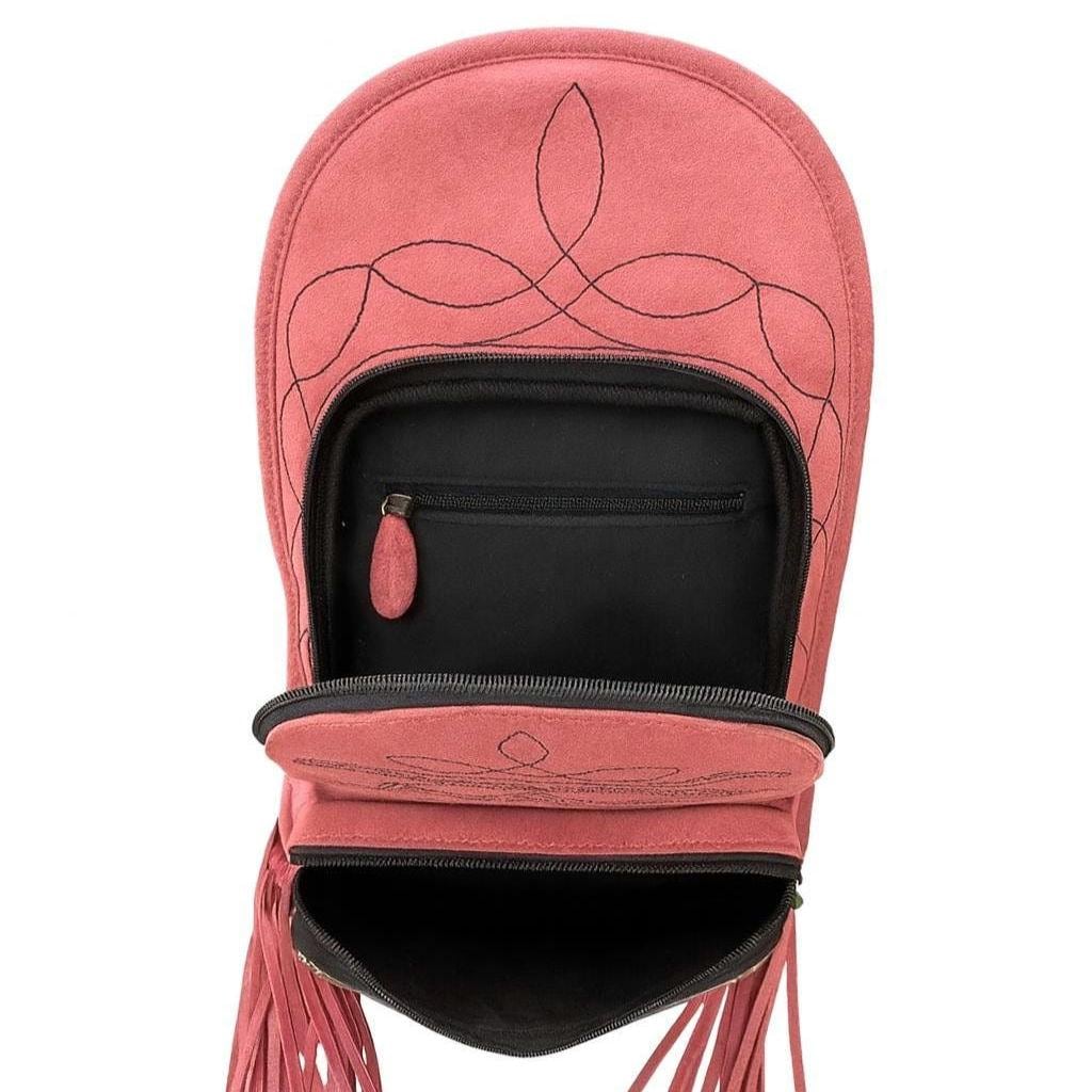 BB Boot Stitch Backpack | Tooled Suede Leather Fringe Bag