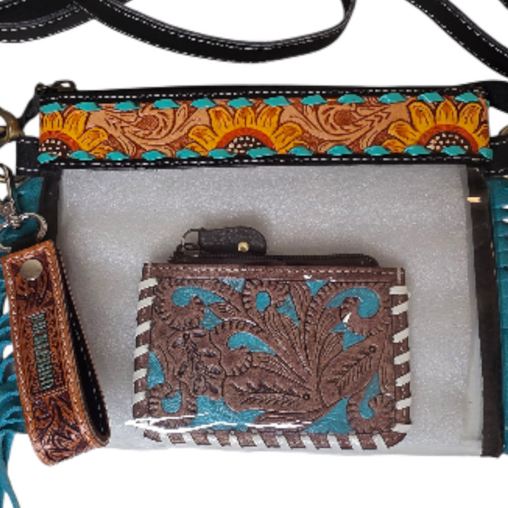 The Rodeo Mini — Tooled Leather Coin Purse