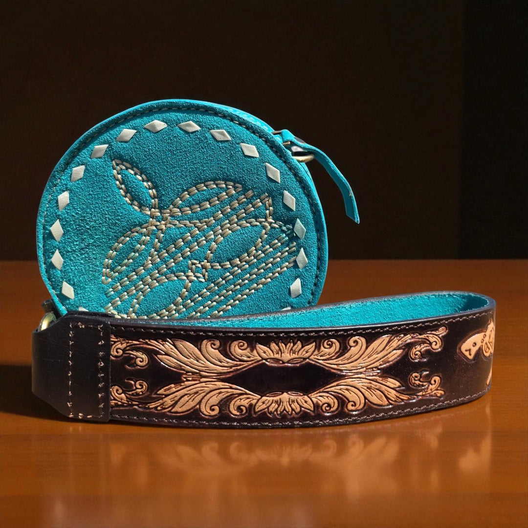 BB Mini Ranchlet™ | Hand-Tooled Suede Leather Wristlet & Crossbody