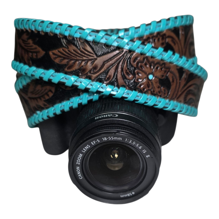 The Nomad Camera Strap | Hand-Tooled Western Leather Shoulder Strap