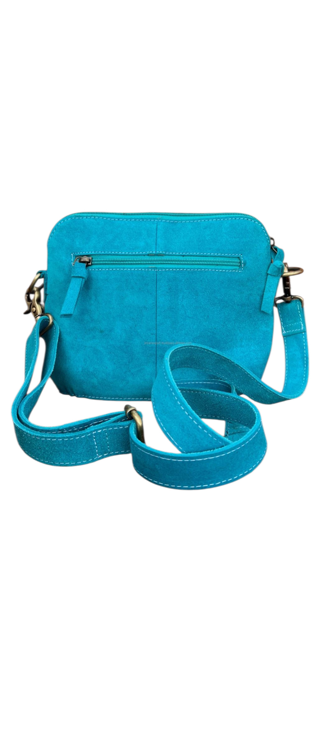 The Horizon Stitch Suede Crossbody - Suede Leather