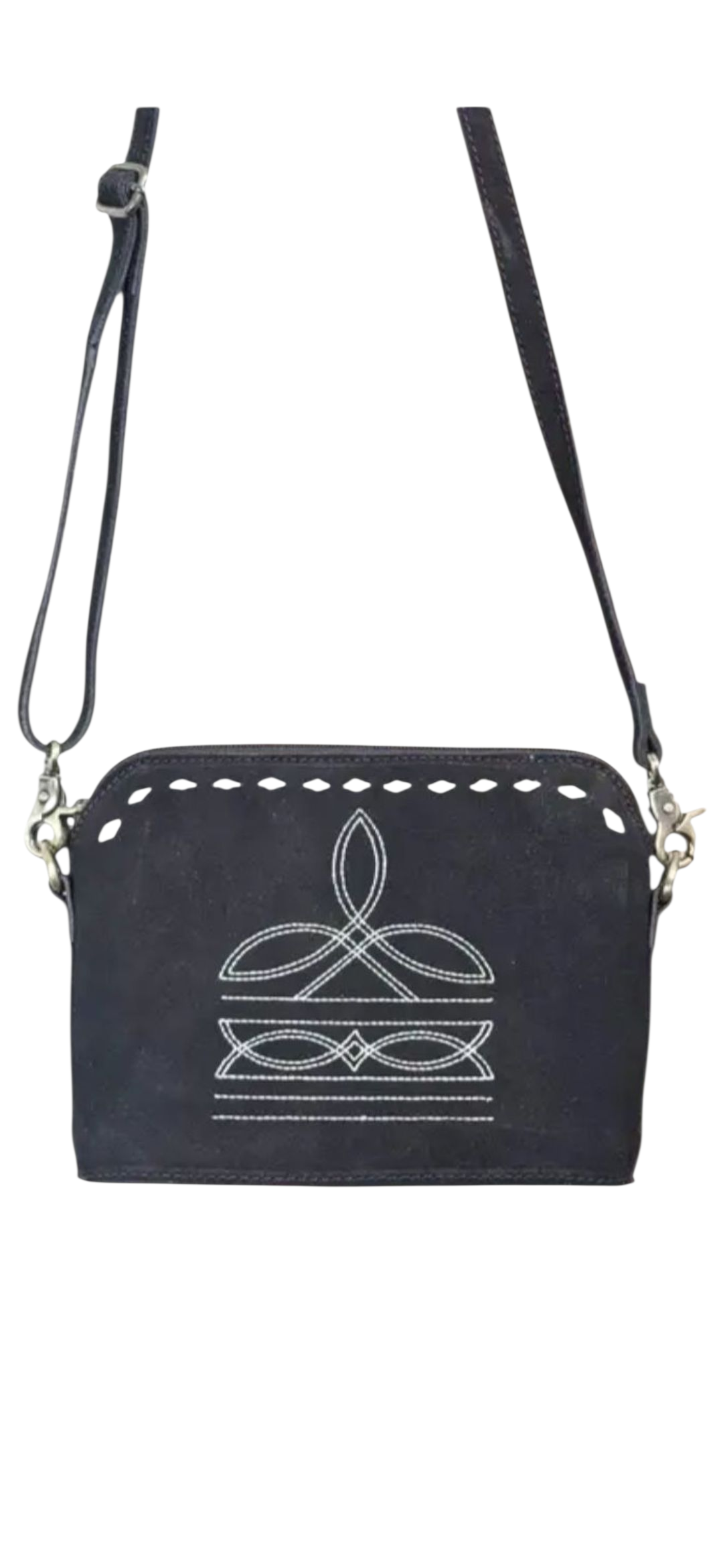 The Horizon Stitch Suede Crossbody - Suede Leather