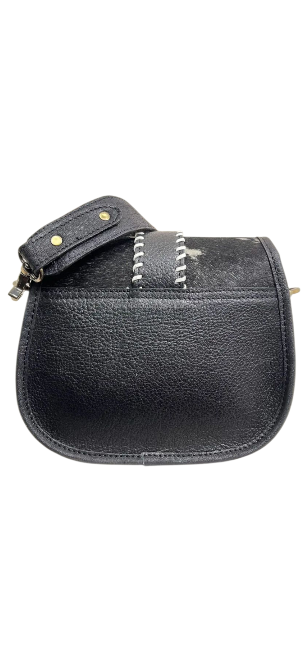 The Saddled Buckle Crossbody – Tooled Leather and Cowhide