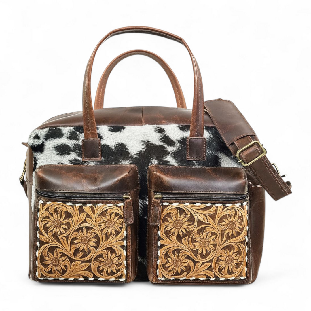 BB Mojave Weekender | Cowhide & Hand-Tooled Leather Bag