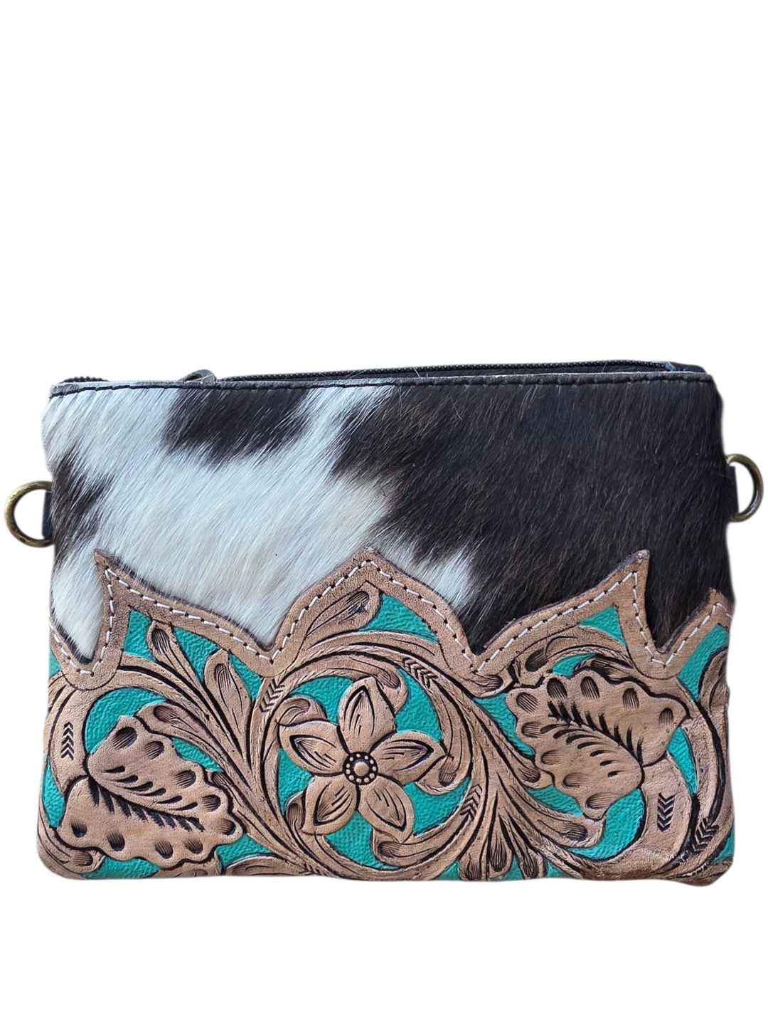 Meadows Bloom Wristlet and Crossbody - Cowhide and Tooled Leather