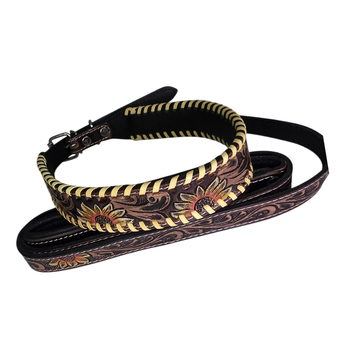 The Western Daisy Dog Collar + Leash