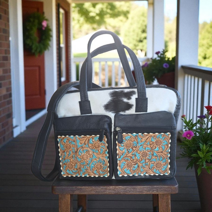 BB Mojave Weekender | Cowhide & Hand-Tooled Leather Bag
