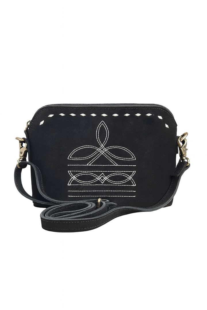 The Horizon Stitch Suede Crossbody - Suede Leather