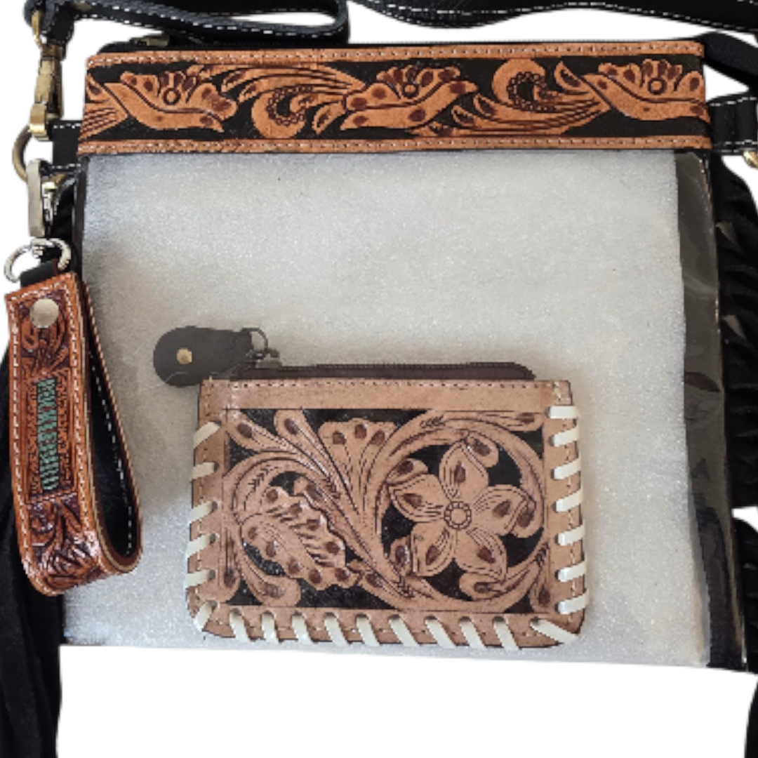The Rodeo Mini — Tooled Leather Coin Purse