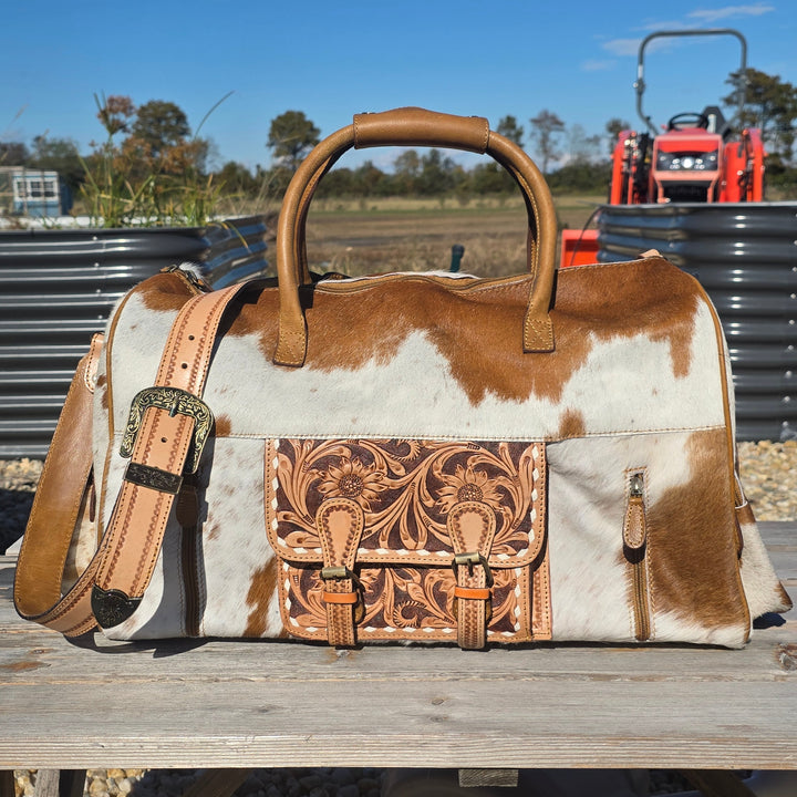 The Heritage Duffle Bag | Hand-Tooled Leather Western Weekender