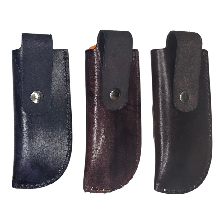 Tooled Leather Knife Sheath - Feather Collection