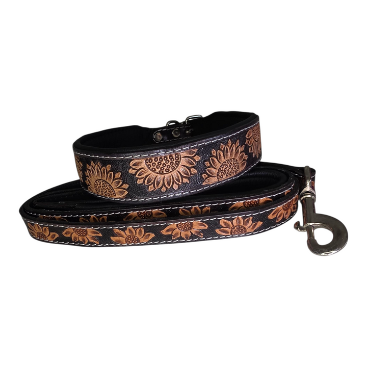 The Midnight Bloom Dog Collar + Leash