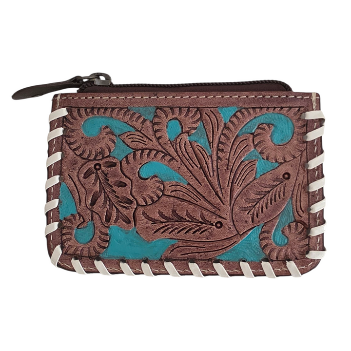 The Rodeo Mini — Tooled Leather Coin Purse