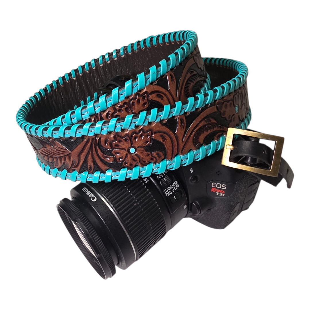 The Nomad Camera Strap | Hand-Tooled Western Leather Shoulder Strap