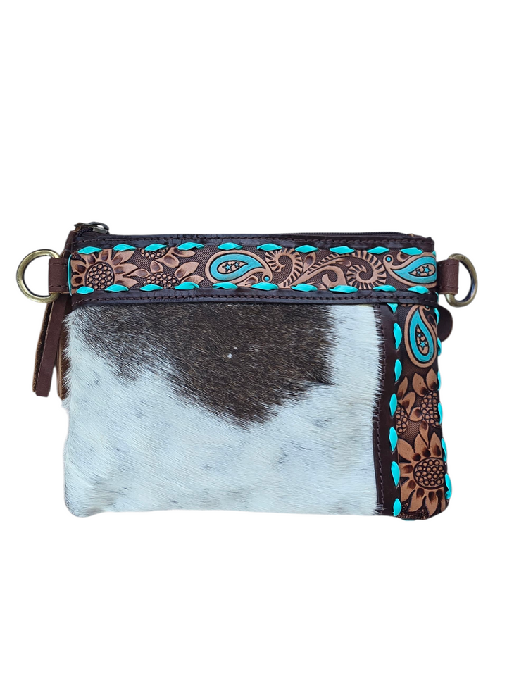 The Painted Prairie Cowhide Crossbody & Wristlet