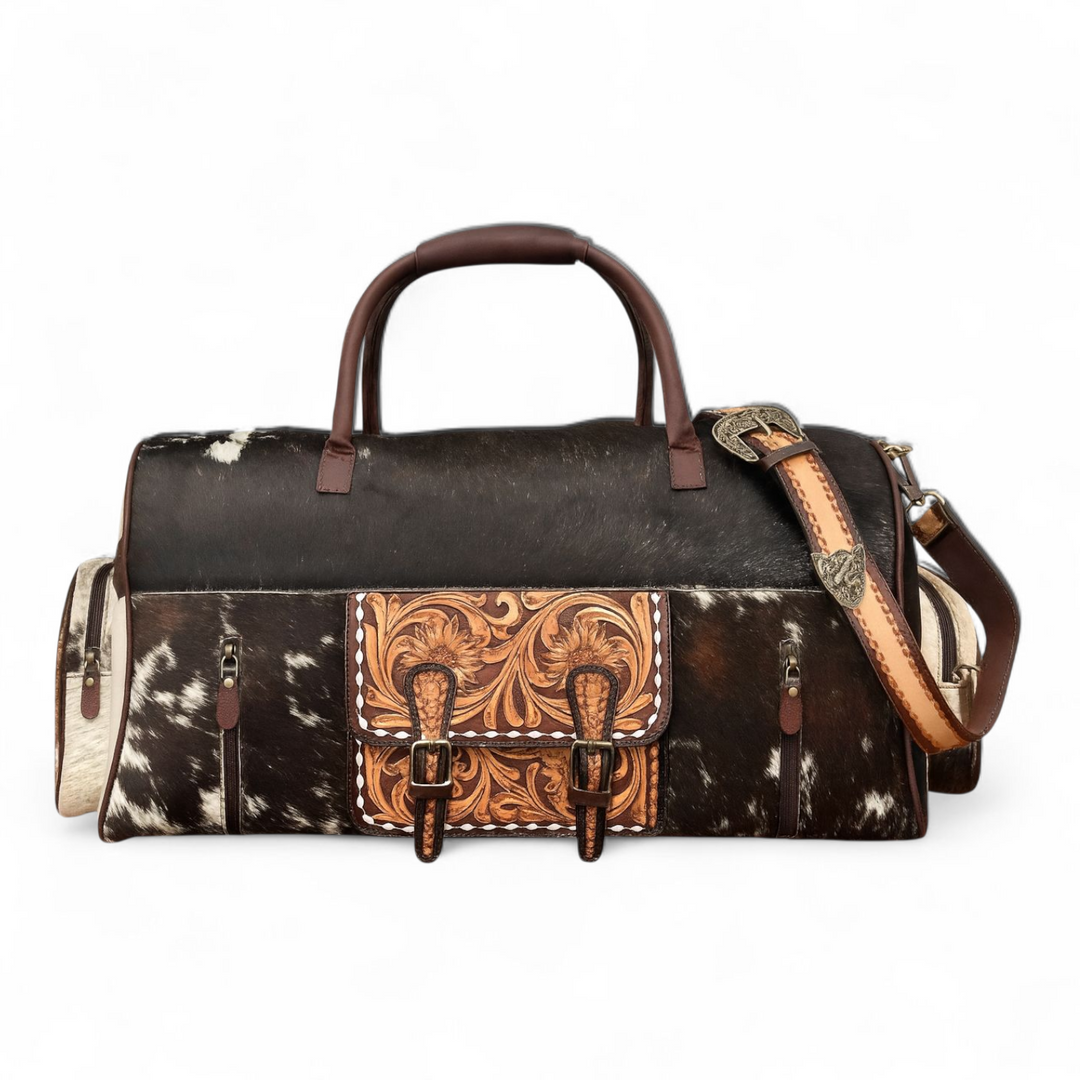 BB Heritage Duffle Bag | Hand-Tooled Leather Western Weekender