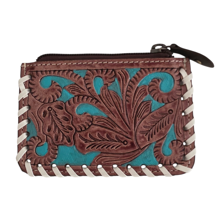 The Rodeo Mini — Tooled Leather Coin Purse